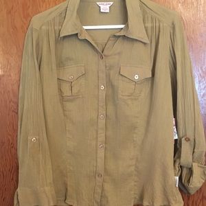 Guess semi sheer button down